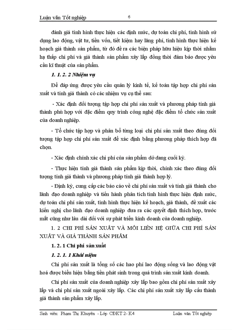 image for page Hoàn thiện công tác kế toán tập hợp chi phí sản xuất và tính giá thành sản phẩm xây lắp tại Xí nghiệp xây lắp H36 Công ty xây lắp hoá chất 1
