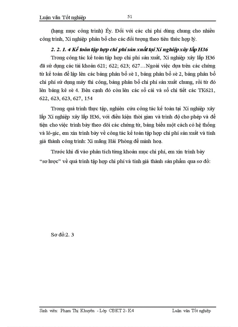 image for page Hoàn thiện công tác kế toán tập hợp chi phí sản xuất và tính giá thành sản phẩm xây lắp tại Xí nghiệp xây lắp H36 Công ty xây lắp hoá chất 1