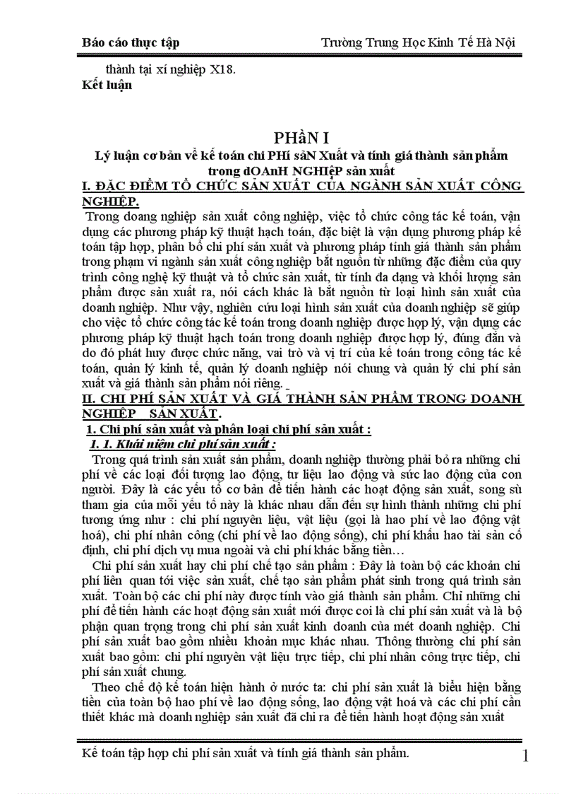 image for page Kế toán chi phí sản xuất và tính giá thành sản phẩm tại xí nghiệp X18 1