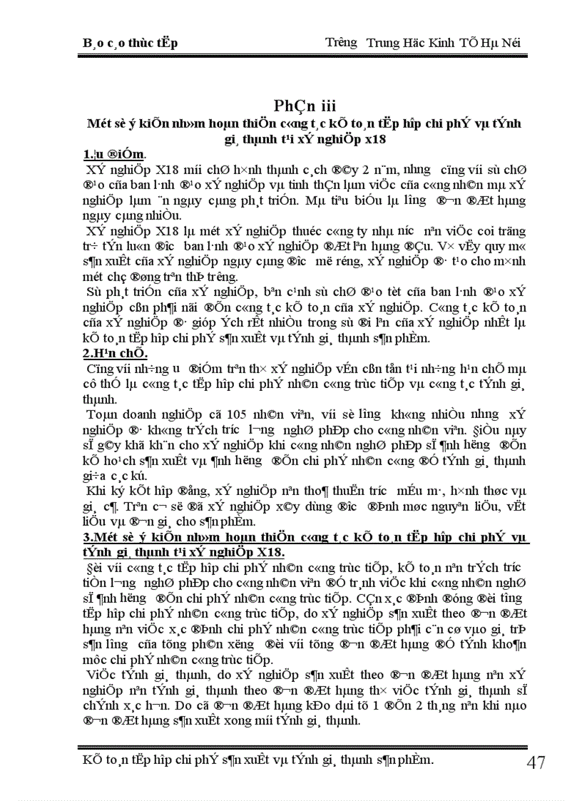 image for page Kế toán chi phí sản xuất và tính giá thành sản phẩm tại xí nghiệp X18 1