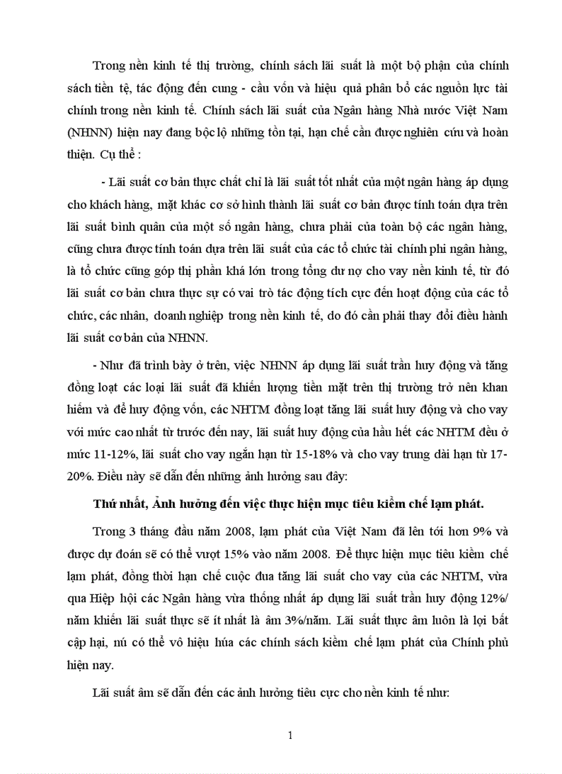 image for page Chính sách lãi suất và tác động của nó tới quá trình tăng trưởng kinh tế ở Việt Nam 1