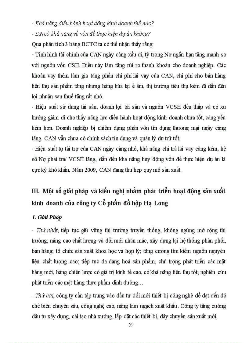 image for page Phân tích báo cáo tài chính của công ty cổ phần đồ hộp Hạ Long