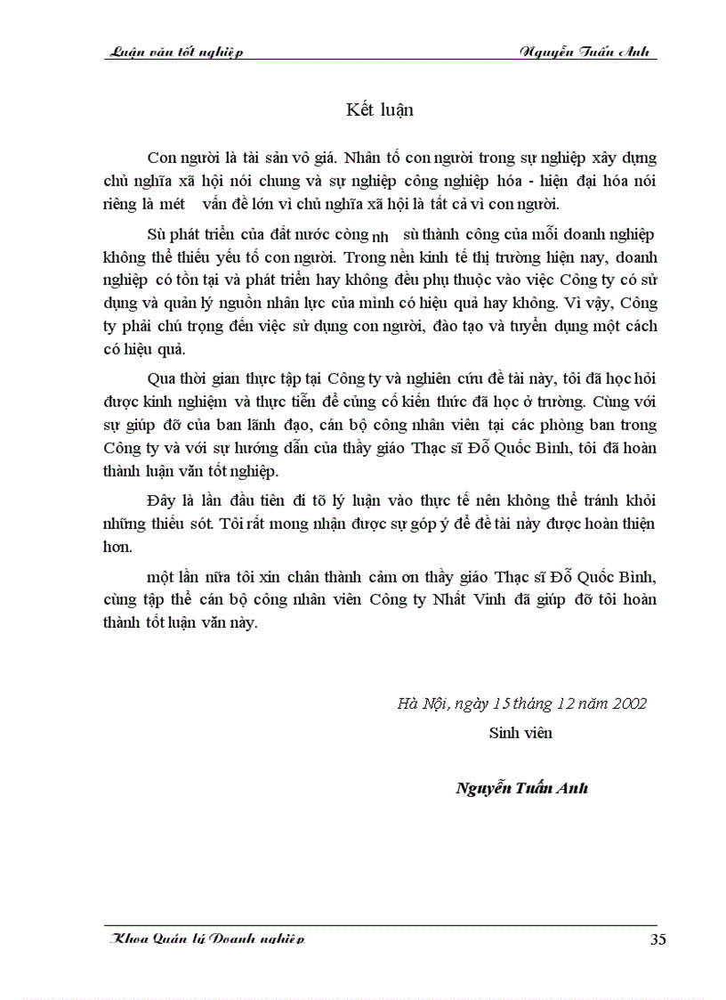 image for page Một số giải pháp nhằm hoàn thiện công tác quản lý nhân sự tại Công ty Nhất Vinh 1