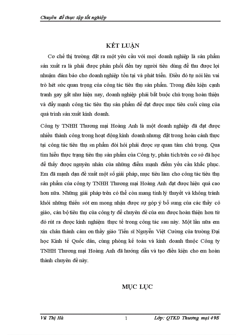 image for page Đẩy mạnh công tác tiêu thụ sản phẩm tại Công ty TNHH Thương mại Hoàng Anh