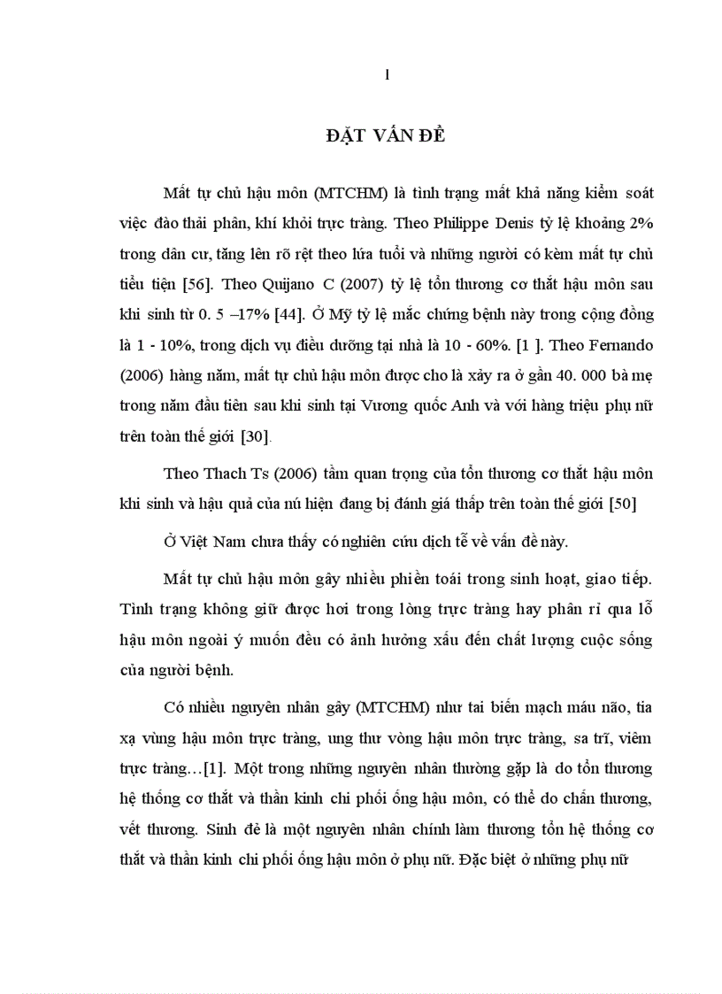 image for page Đánh giá kết quả điều trị mất tự chủ hậu môn do tổn thương cơ thắt sau đẻ theo phương pháp Musset