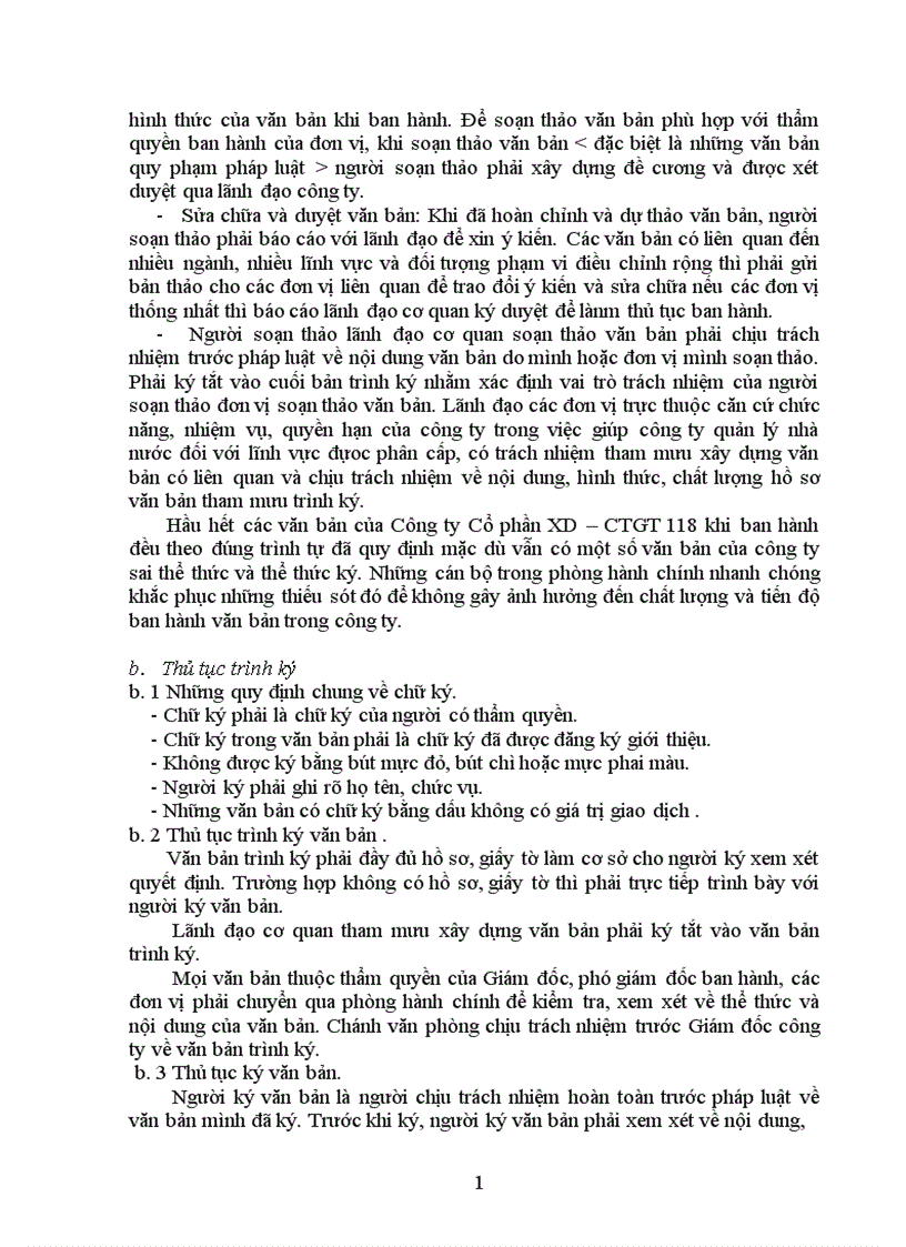 image for page Một số ý kiến nhằm hoàn thiện công tác thư ký văn thư lưư trữ của công ty Cổ Phần Xây Dựng Công Trình Giao Thông 118