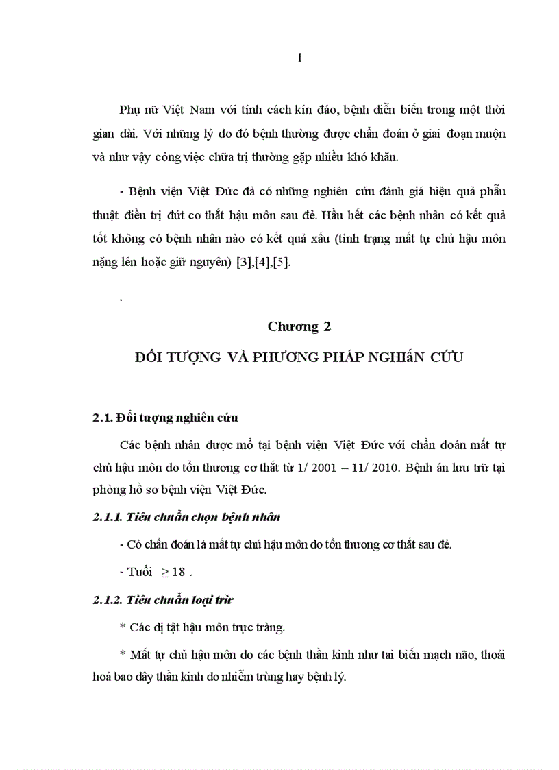 image for page Đánh giá kết quả điều trị mất tự chủ hậu môn do tổn thương cơ thắt sau đẻ theo phương pháp Musset 1