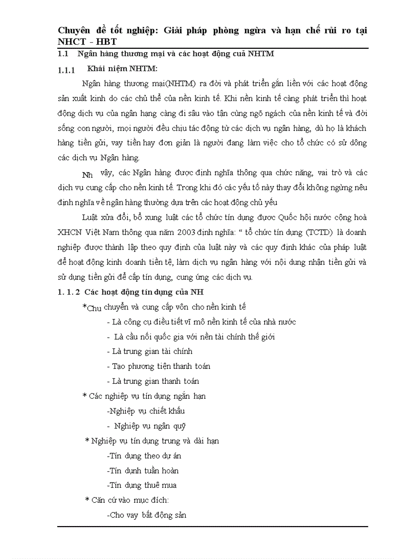image for page Một số giải pháp phòng ngừa và hạn chế rủi ro tín dụng tại Ngân Hàng Công Thương Hai Bà Trưng