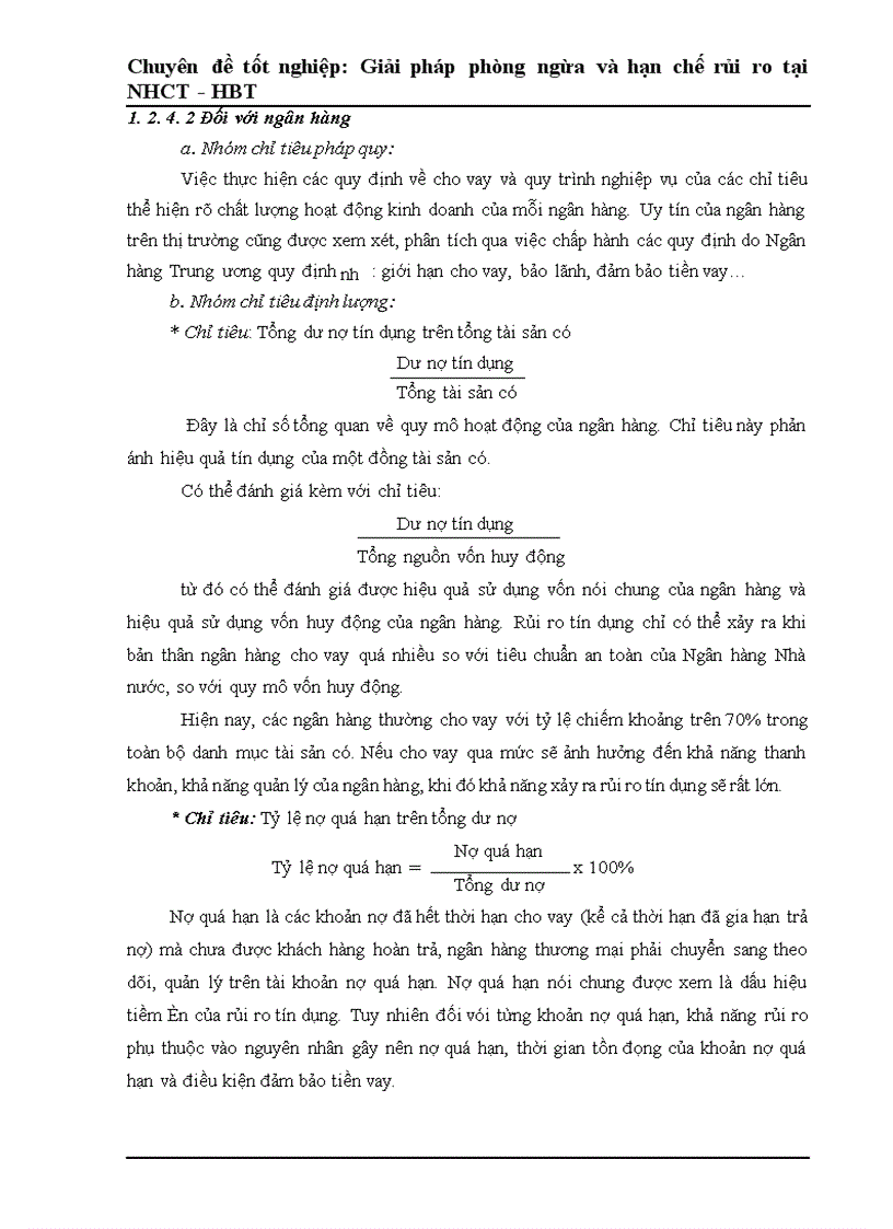 image for page Một số giải pháp phòng ngừa và hạn chế rủi ro tín dụng tại Ngân Hàng Công Thương Hai Bà Trưng