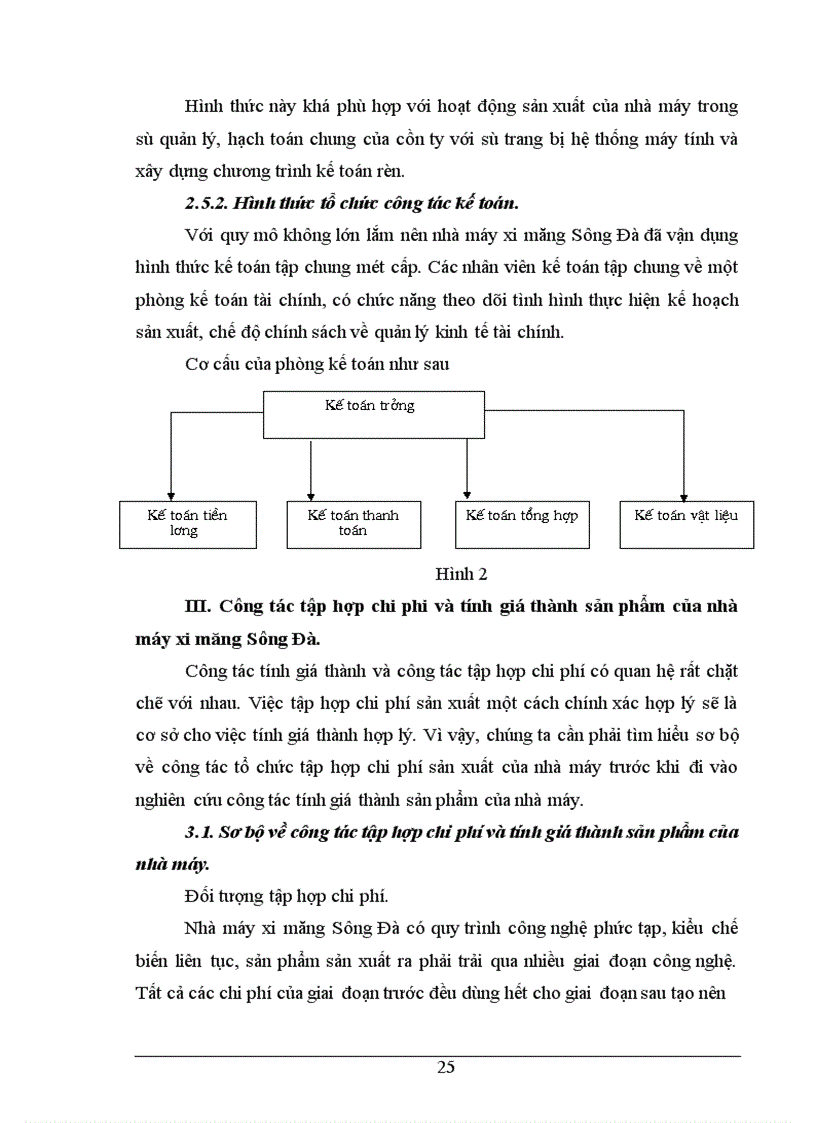 image for page Tình hình thực tế về công tác kế toán tập hợp chi phí sản xuất và tình giá thành sản phẩm ở Nhà máy xi măng Sông Đà thuộc công ty xây lắp vật tư vận tải Sông Đà 1