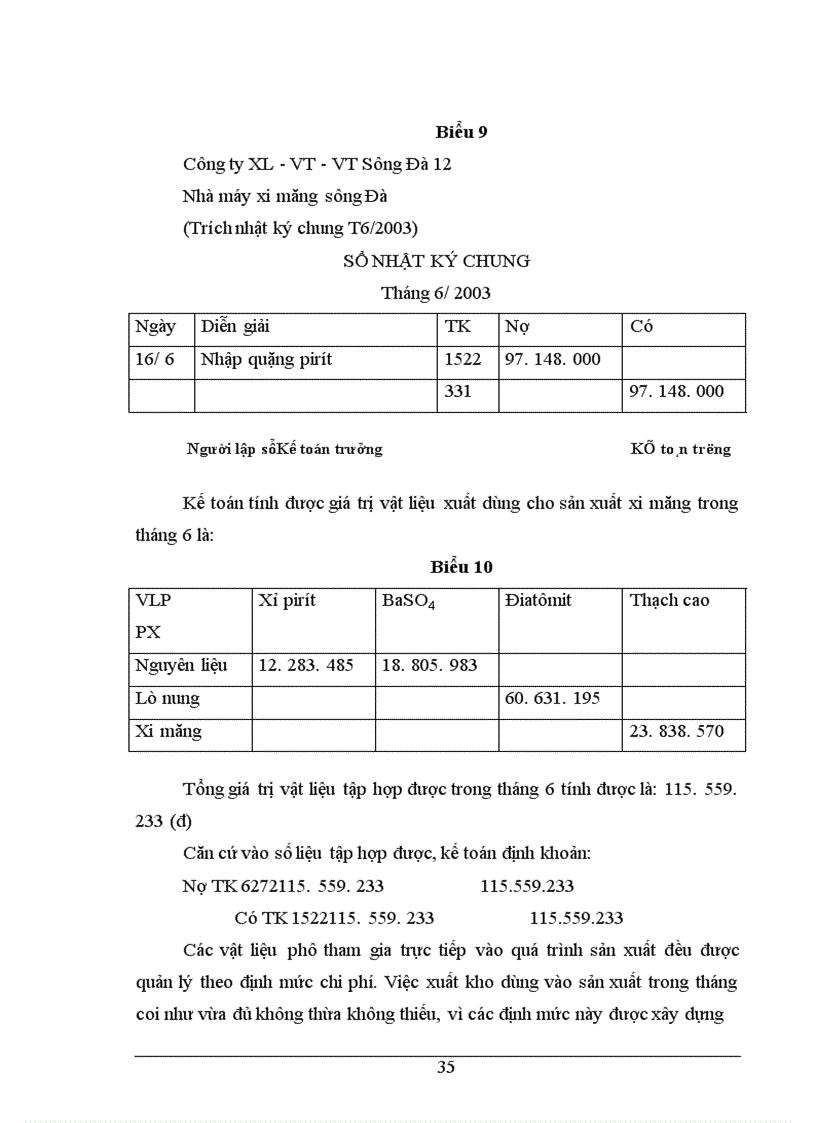 image for page Tình hình thực tế về công tác kế toán tập hợp chi phí sản xuất và tình giá thành sản phẩm ở Nhà máy xi măng Sông Đà thuộc công ty xây lắp vật tư vận tải Sông Đà 1