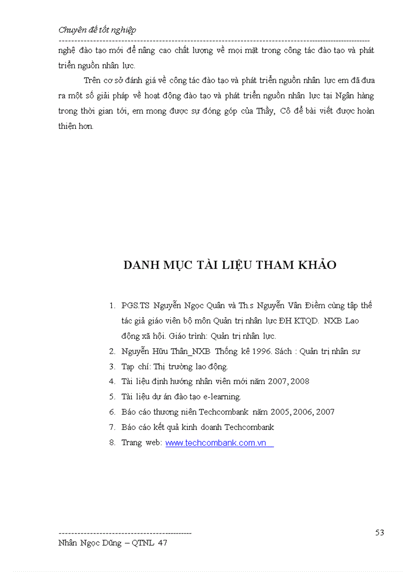 image for page Hoàn thiện công tác đào tạo và phát triển Nguồn nhân lực tại Ngân hàng TMCP kỹ thương Việt Nam Techcombank