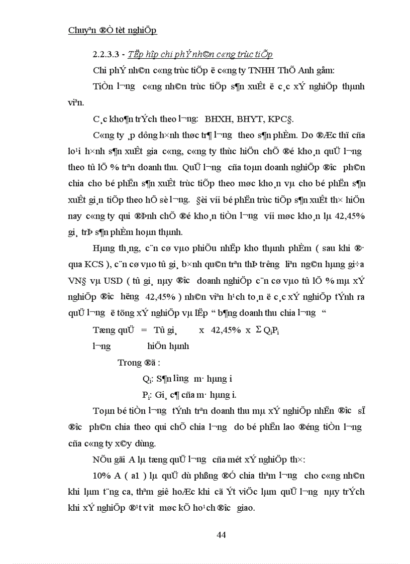 image for page Công tác kế toán tập hợp chi phí sản xuất và tính giá thành sản phẩm tại Công ty TNHH Thế Anh 1
