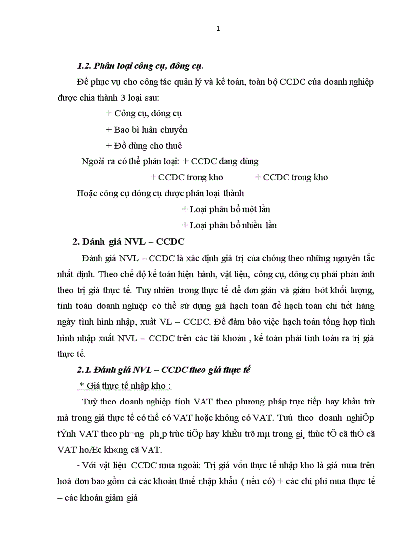 image for page Tình hình thực tế về kế toán nguyên vật liệu công cụ dụng cụ tại xí nghiệp thép và VLXD Hà nội