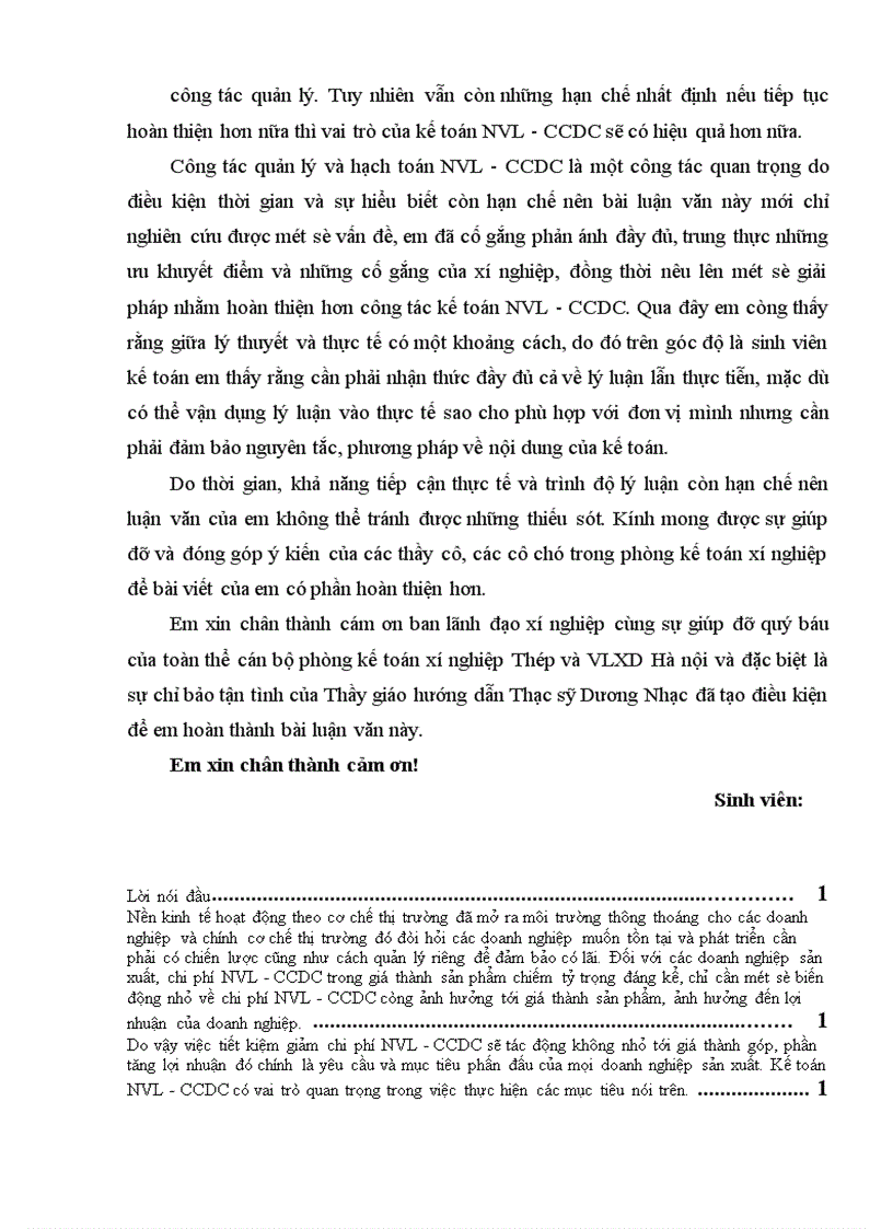 image for page Tình hình thực tế về kế toán nguyên vật liệu công cụ dụng cụ tại xí nghiệp thép và VLXD Hà nội