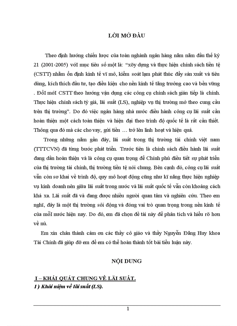 image for page Lãi suất trong thị trường tài chính Việt Nam