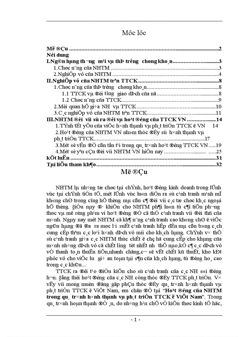 image for page Hoạt động của NHTM trong quá trình hình thành và phát triển TTCK ở Việt Nam 1