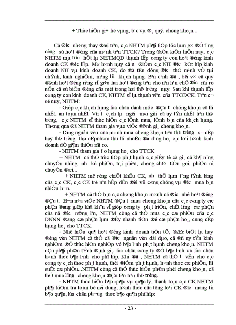 image for page Hoạt động của NHTM trong quá trình hình thành và phát triển TTCK ở Việt Nam 1