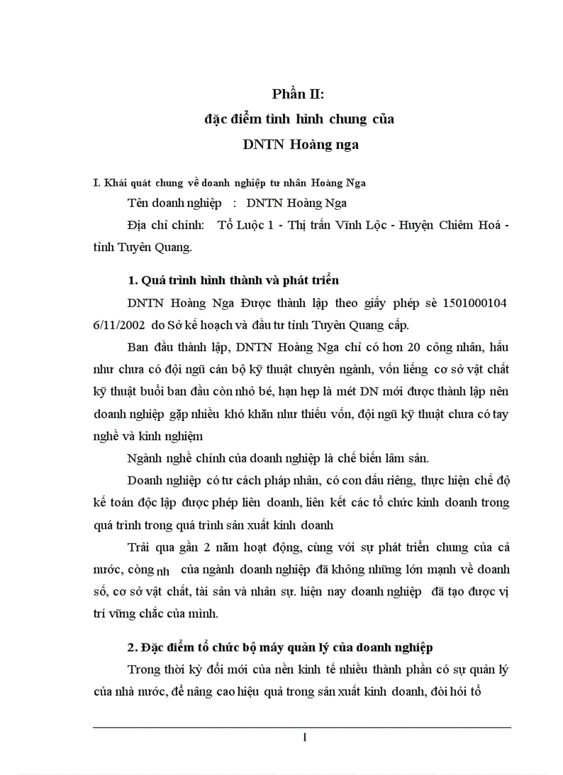 image for page Quản lý chi phí và tính giá thành sản phẩm tại DNTN Hoàng Nga