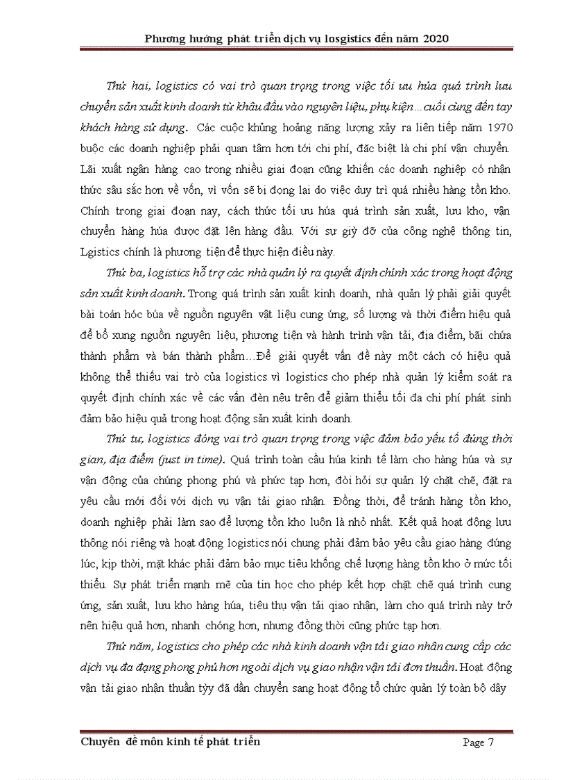 image for page Phương hướng và giải pháp phát triển dịch vụ logistics đến năm 2020
