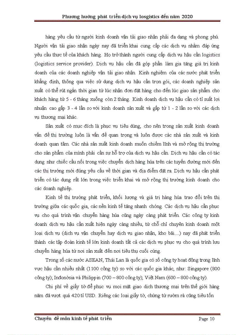 image for page Phương hướng và giải pháp phát triển dịch vụ logistics đến năm 2020