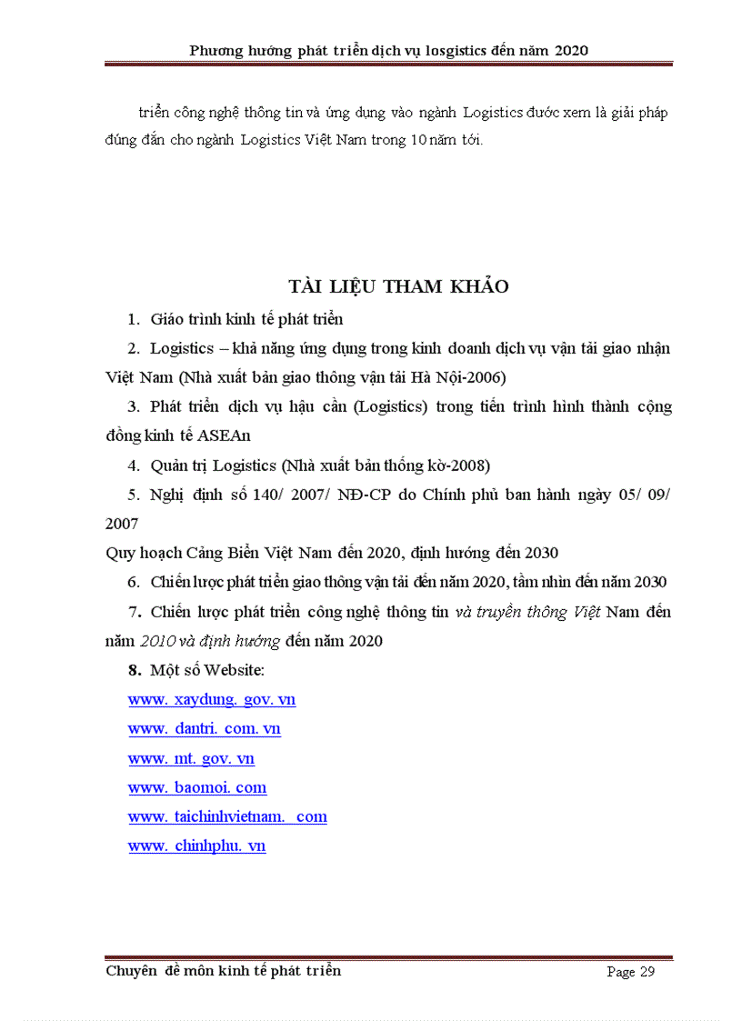 image for page Phương hướng và giải pháp phát triển dịch vụ logistics đến năm 2020