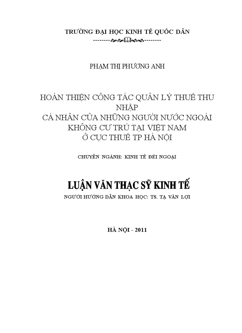 image for page Hoàn thiện công tác quản lý thuế thu nhập cá nhân của những người không cư trú tại Việt Nam