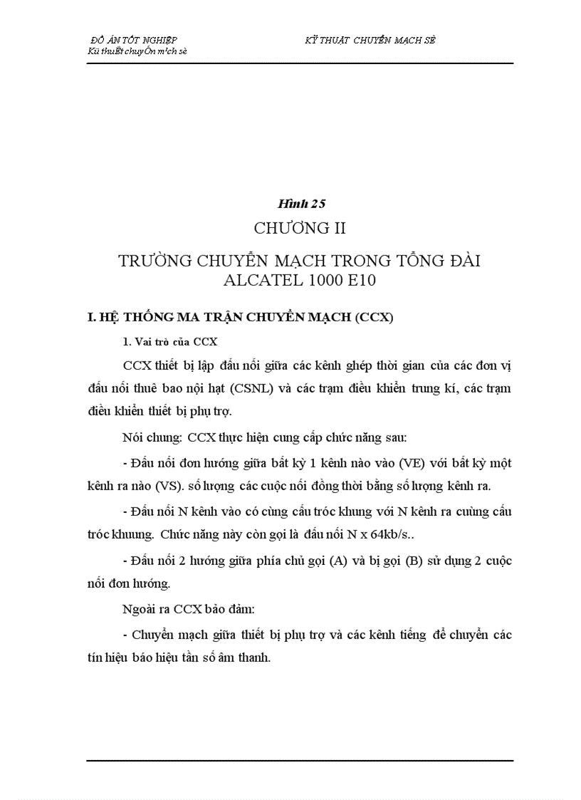 image for page Nghiên cứu tổng quan về kỹ thuật chuyển mạch trong tổng đài ALCATEL 1000 E10 1