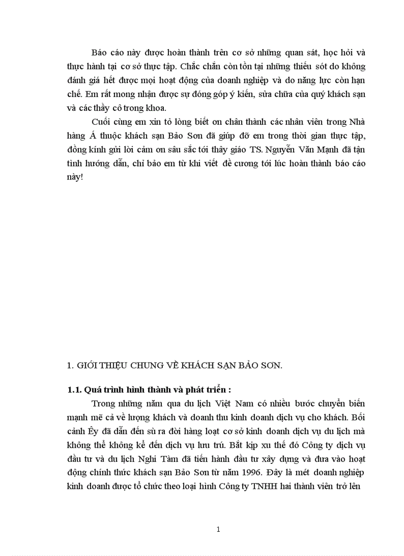 image for page Báo cáo thực tập tổng hợp tại khách sạn Bảo Sơn