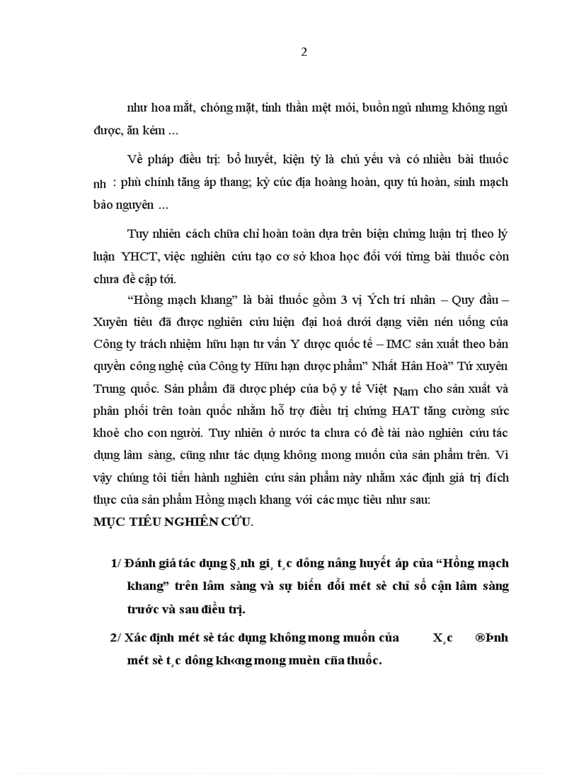 image for page Đánh giá tác dụng nâng huyết áp của Hồng mạch khang trên lâm sàng và sự biến đổi một số chỉ số cận lâm sàng trước và sau điều trị