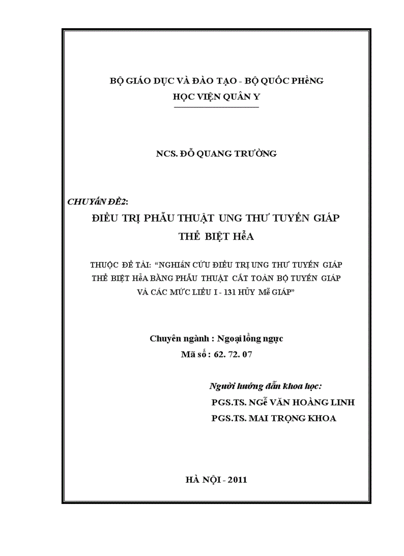 image for page Nghiên cứu điều trị ung thư tuyến giáp thể biệt hóa bằng phẫu thuật cắt toàn bộ tuyến giáp và các mức liều i 131 hủy mô giáp