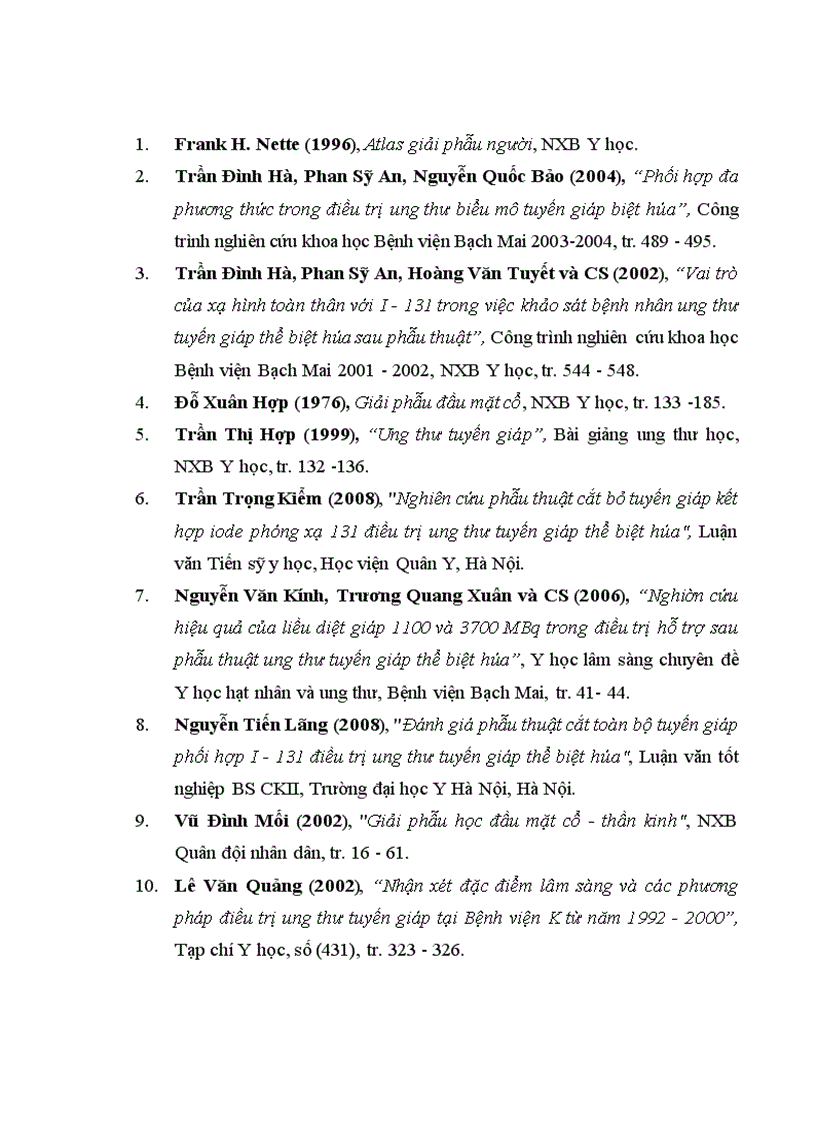 image for page Nghiên cứu điều trị ung thư tuyến giáp thể biệt hóa bằng phẫu thuật cắt toàn bộ tuyến giáp và các mức liều i 131 hủy mô giáp