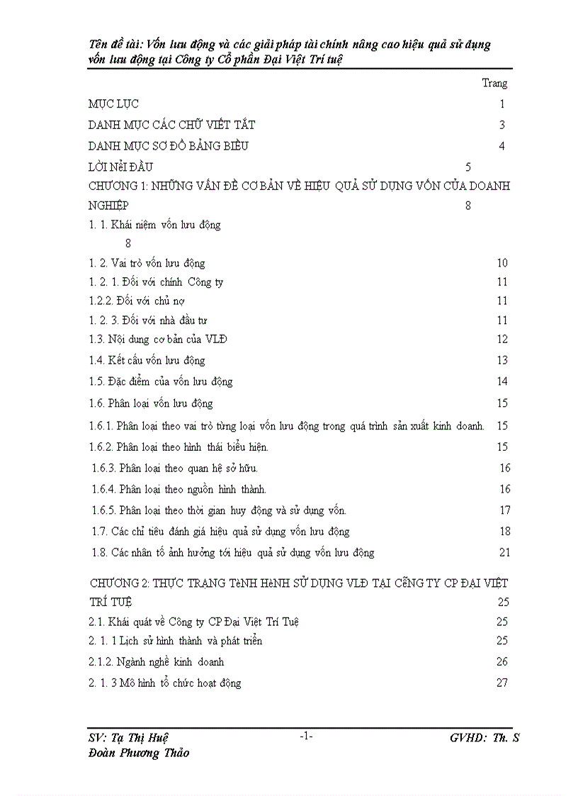 image for page Vốn lưu động và các giải pháp tài chính nâng cao hiệu quả sử dụng vốn lưu động tại Công ty Cố phần Đại Việt Trí Tuệ