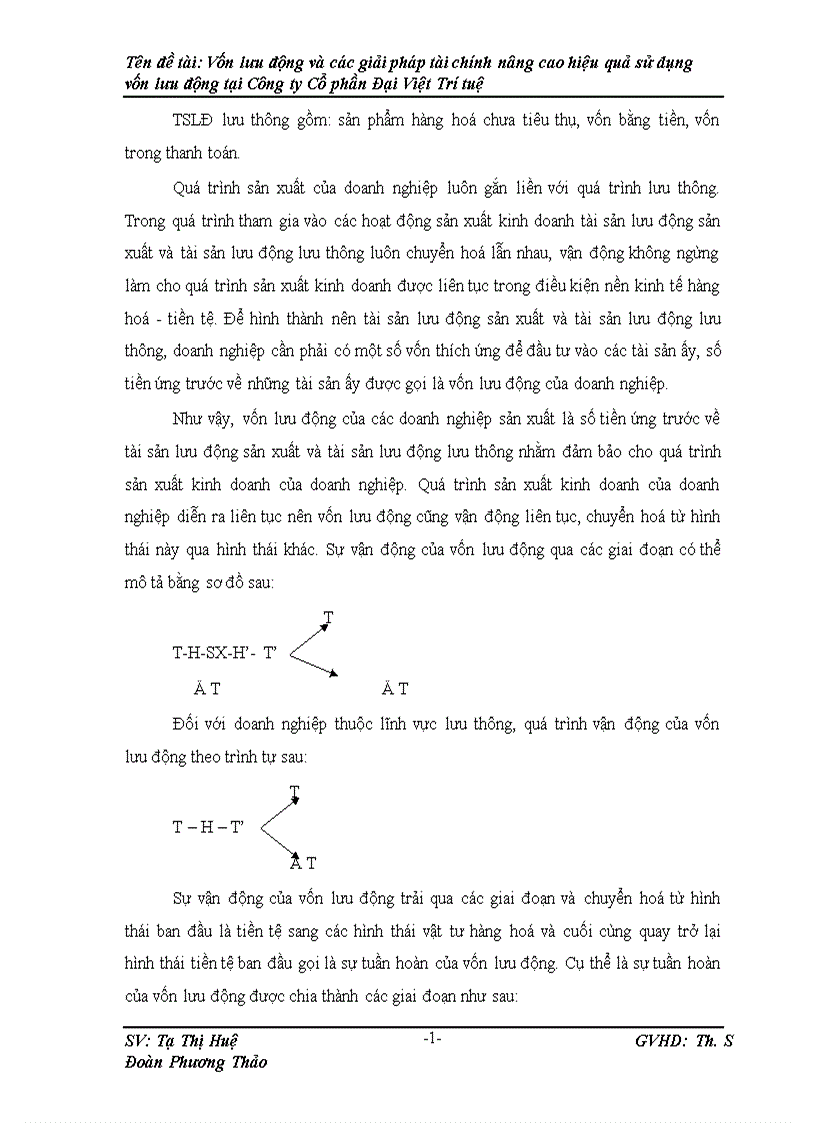 image for page Vốn lưu động và các giải pháp tài chính nâng cao hiệu quả sử dụng vốn lưu động tại Công ty Cố phần Đại Việt Trí Tuệ