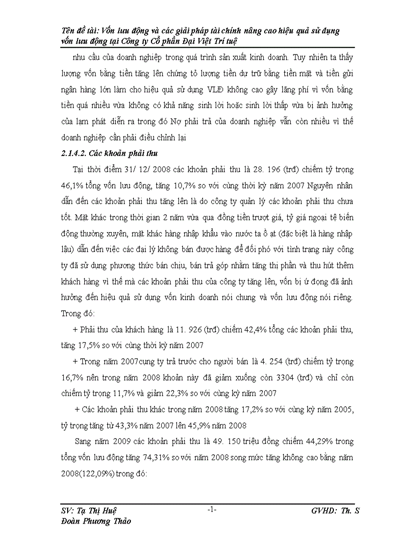 image for page Vốn lưu động và các giải pháp tài chính nâng cao hiệu quả sử dụng vốn lưu động tại Công ty Cố phần Đại Việt Trí Tuệ