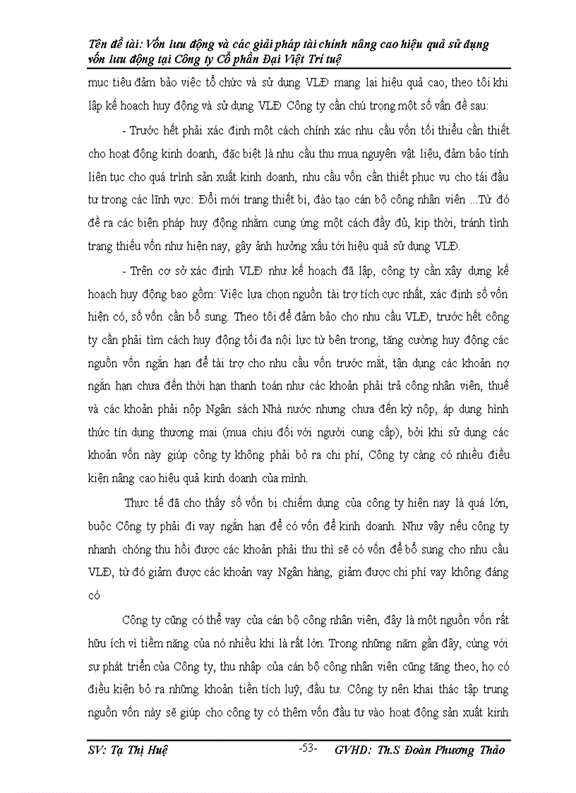 image for page Vốn lưu động và các giải pháp tài chính nâng cao hiệu quả sử dụng vốn lưu động tại Công ty Cố phần Đại Việt Trí Tuệ