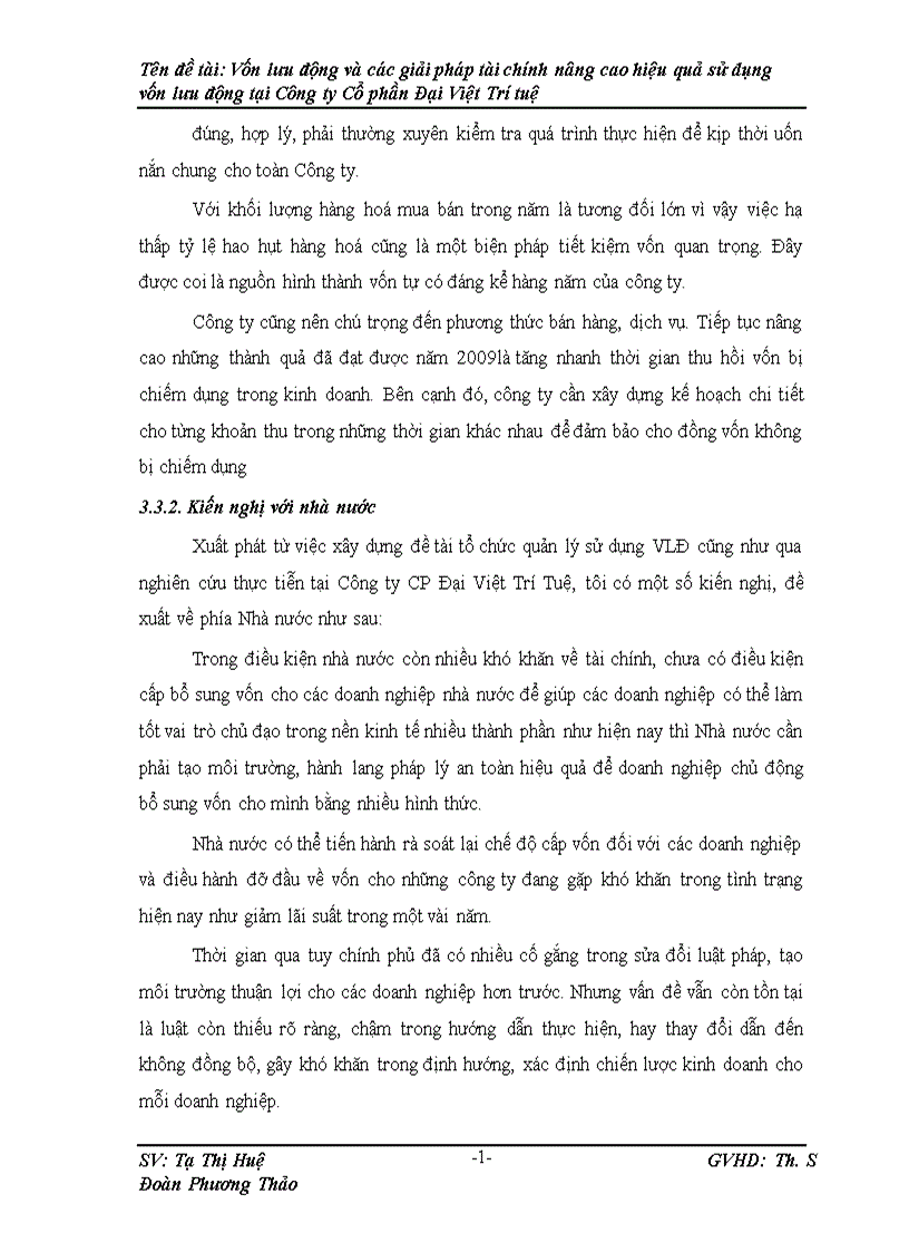 image for page Vốn lưu động và các giải pháp tài chính nâng cao hiệu quả sử dụng vốn lưu động tại Công ty Cố phần Đại Việt Trí Tuệ