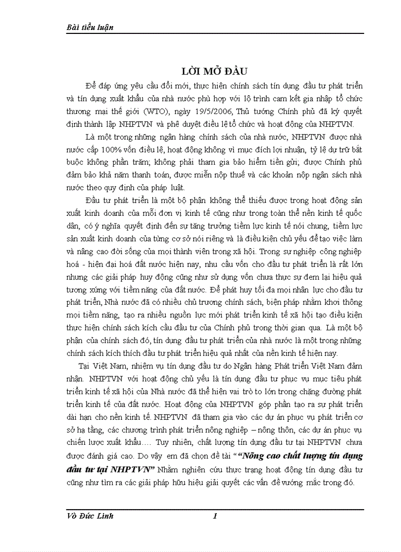 image for page Nâng cao chất lượng tín dụng đầu tư tại NHPTVN