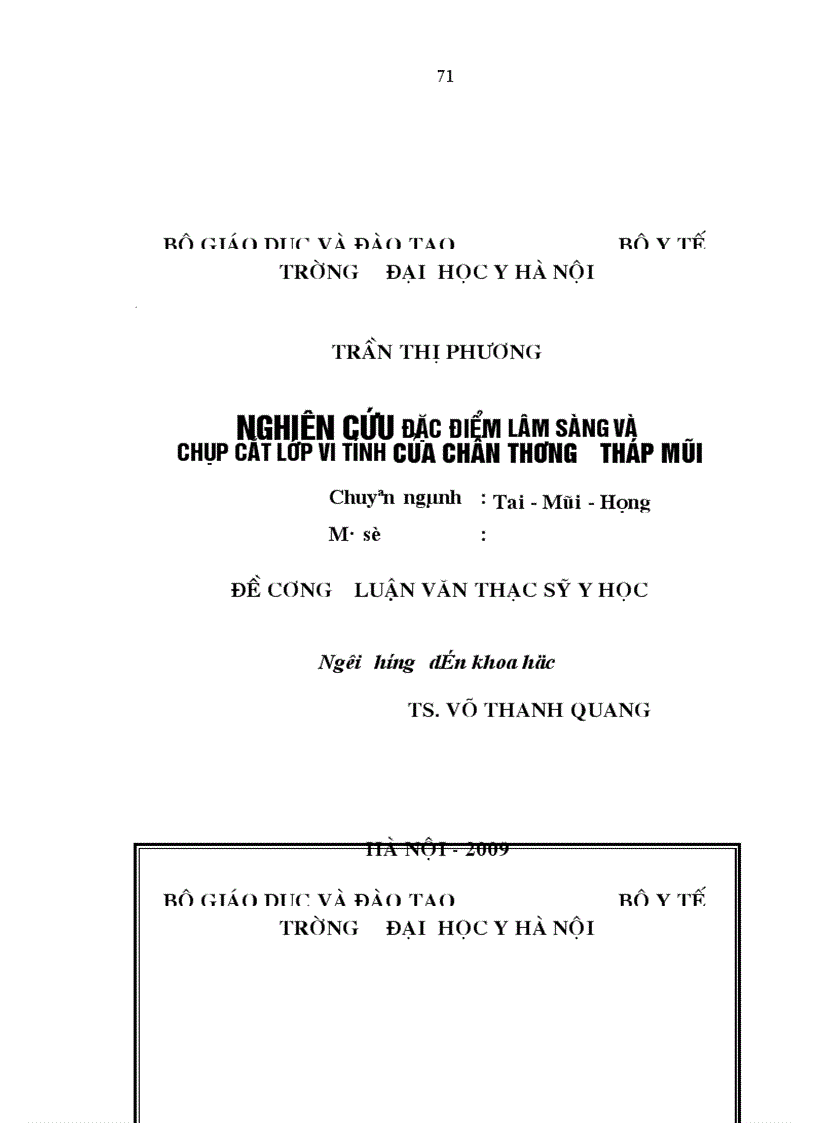 image for page Nghiên cứu đặc điểm lâm sàng và chụp cắt lớp vi của chấn thương tháp mũi