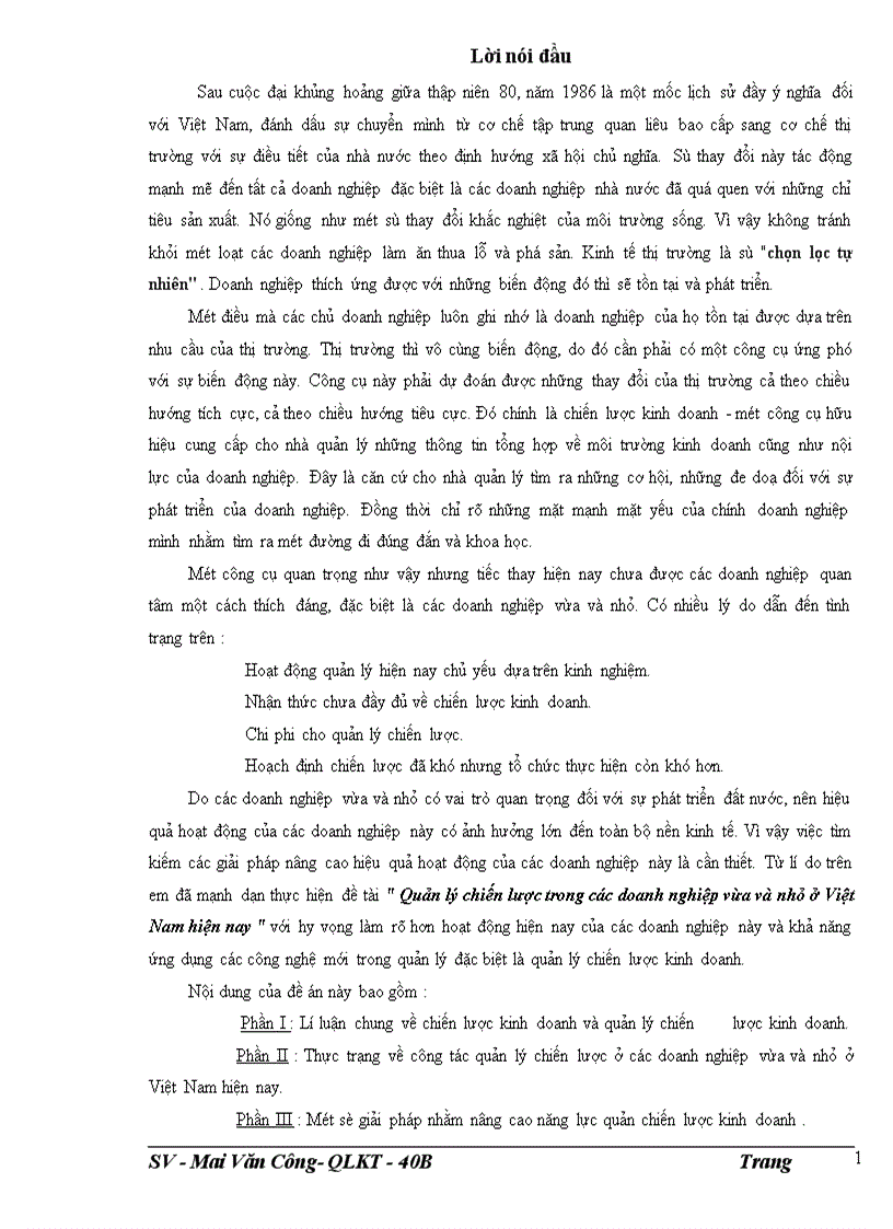 image for page Quản lý chiến lược trong các doanh nghiệp vừa và nhỏ ở Việt Nam hiện nay 1