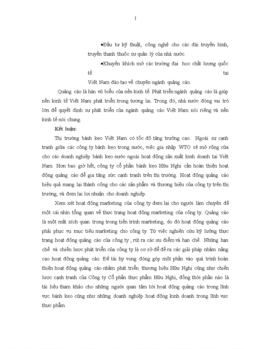 image for page Hoạt động quảng cáo của Công ty Cổ phần Thực phẩm Hữu Nghị