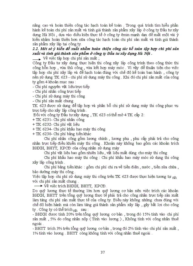 image for page Một số ý kiến đóng góp nhằm hoàn thiện công tác kế toán chi phí sản xuất và tính giá thành sản phẩm xây lắp