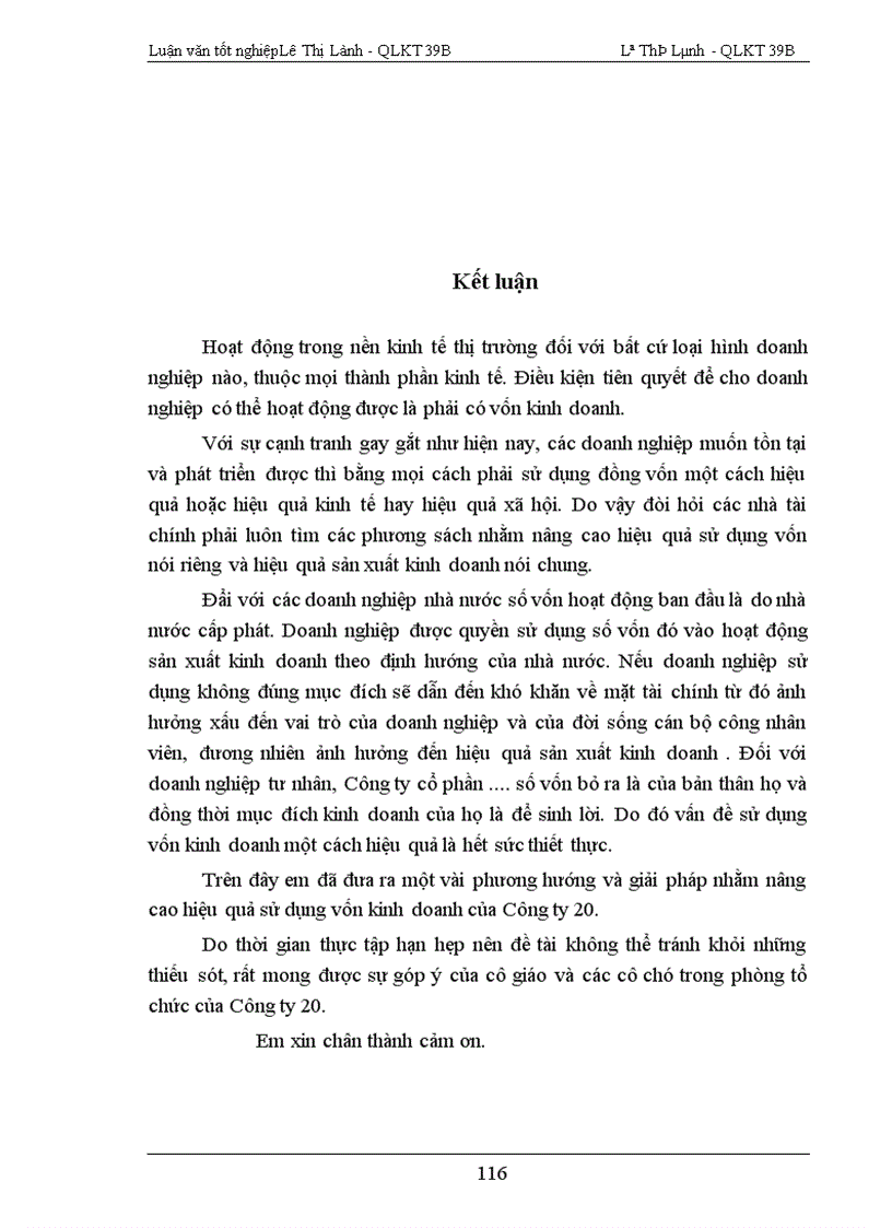 image for page Phương hướng và một số biện pháp nâng cao hiệu quả của công tác quản lý vốn sản xuất kinh doanh Công ty 20 Tổng cục hậu cần