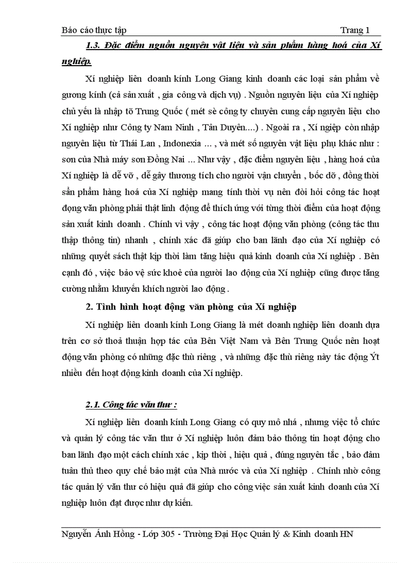 image for page Thực trạng hoạt động văn phòng của Xí nghiệp liên doanh kính Long Giang