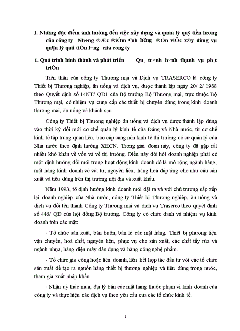image for page Hoàn thiện công tác xây dựng và quản lý quỹ tiền lương ở công ty Thương mại và Dịch vụ TRASERCO 1