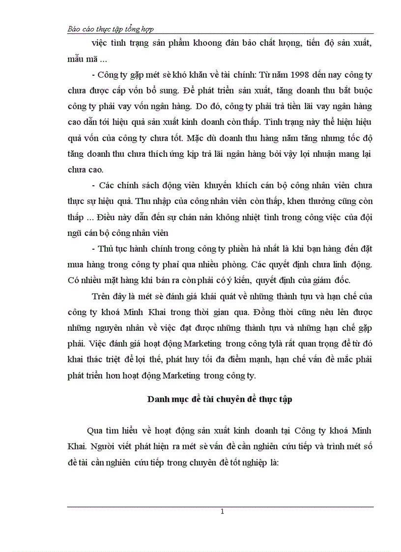 image for page Báo cáo thực tập tổng hợp tại Công ty khoá Minh Khai