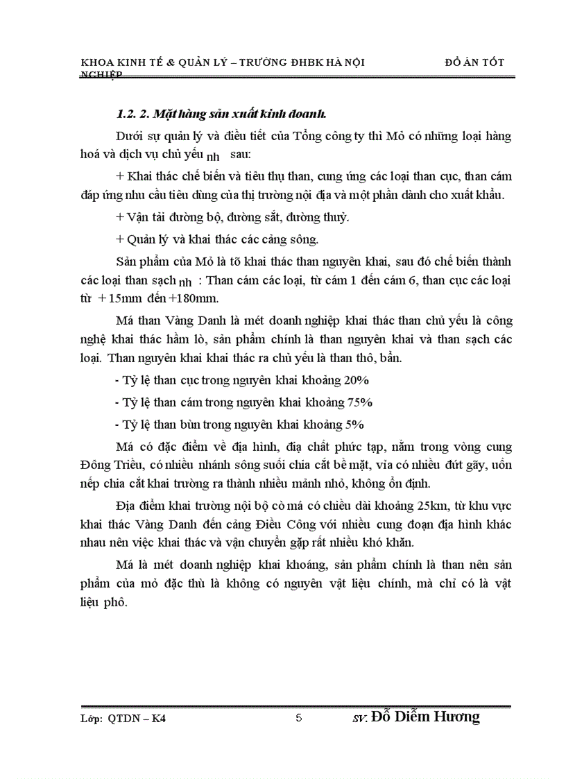 image for page Phân tích giá thành sản phẩm khai thác than nguyên khai ở mỏ than Vàng Danh Quảng Ninh