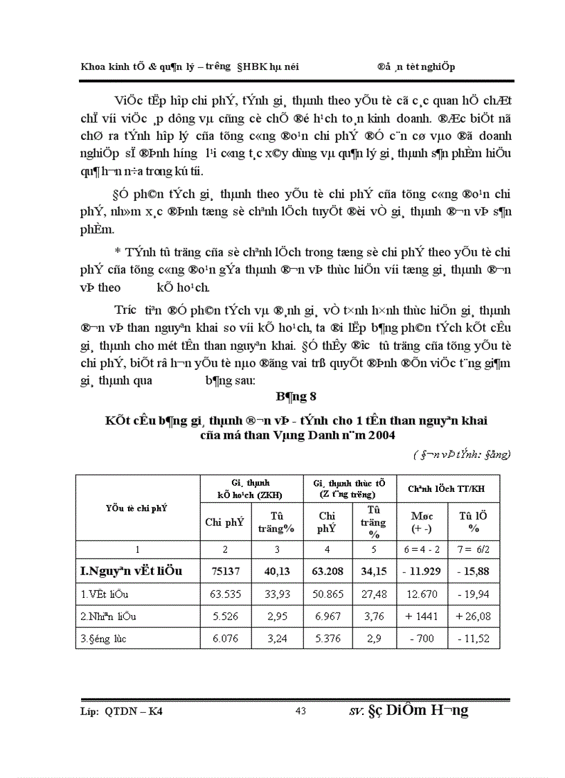 image for page Phân tích giá thành sản phẩm khai thác than nguyên khai ở mỏ than Vàng Danh Quảng Ninh