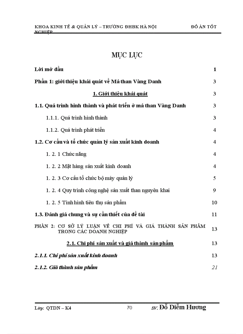 image for page Phân tích giá thành sản phẩm khai thác than nguyên khai ở mỏ than Vàng Danh Quảng Ninh