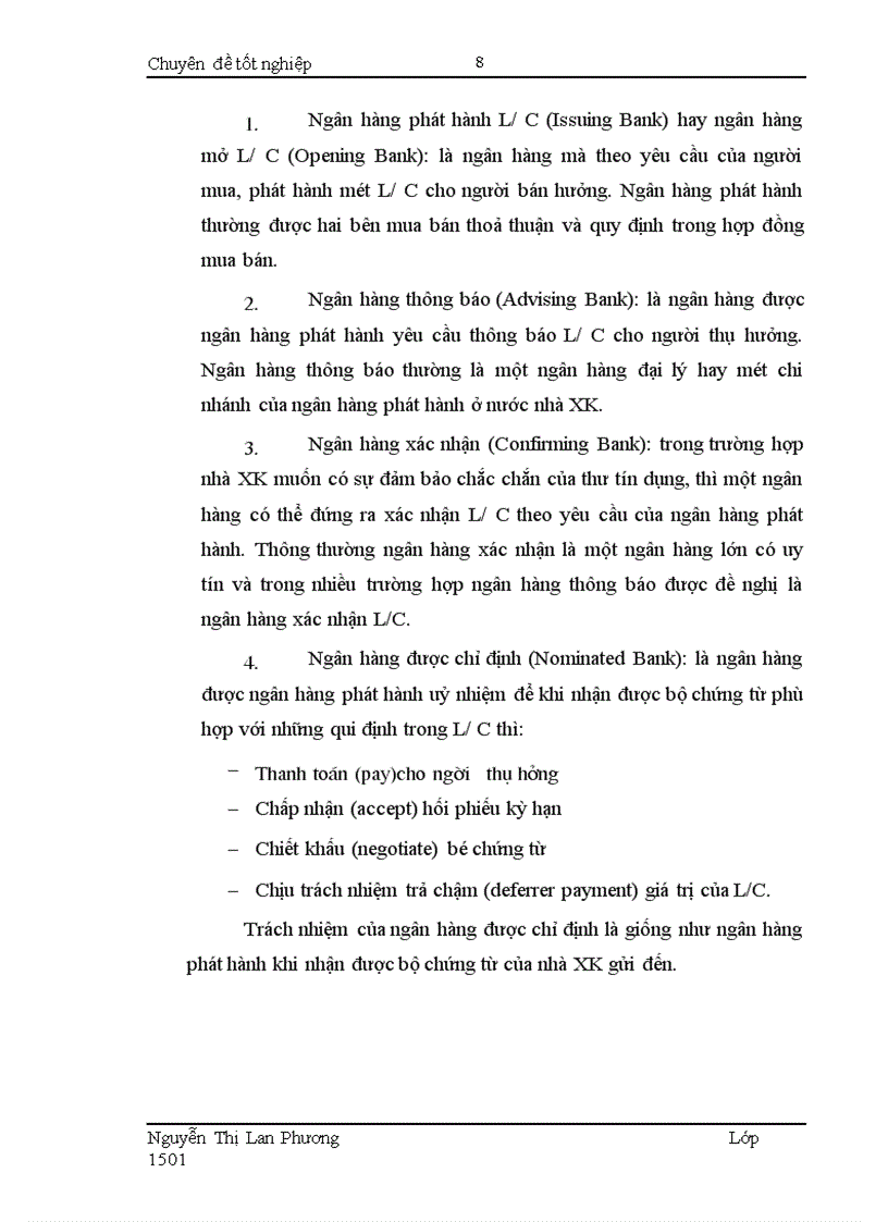 image for page Giải pháp nhằm hạn chế rủi ro trong phương thức thanh toán tín dụng chứng từ tại Ngân hàng Công thương Đống Đa 1